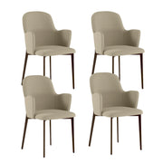 Set 4 Sedie Sophia 53,5x62,5x80 cm in Tessuto Easy-Clean Gambe in Metallo Bronzo Beige