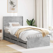Struttura del letto con stoccaggio e testata Grigio Cemento 3414510