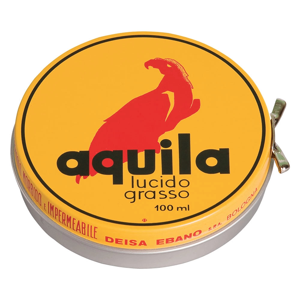 GRASSO LUCIDO PROTETTIVO IN PASTA PER SCARPE 'AQUILA' ml 100- 12 pezzi  - EBANO