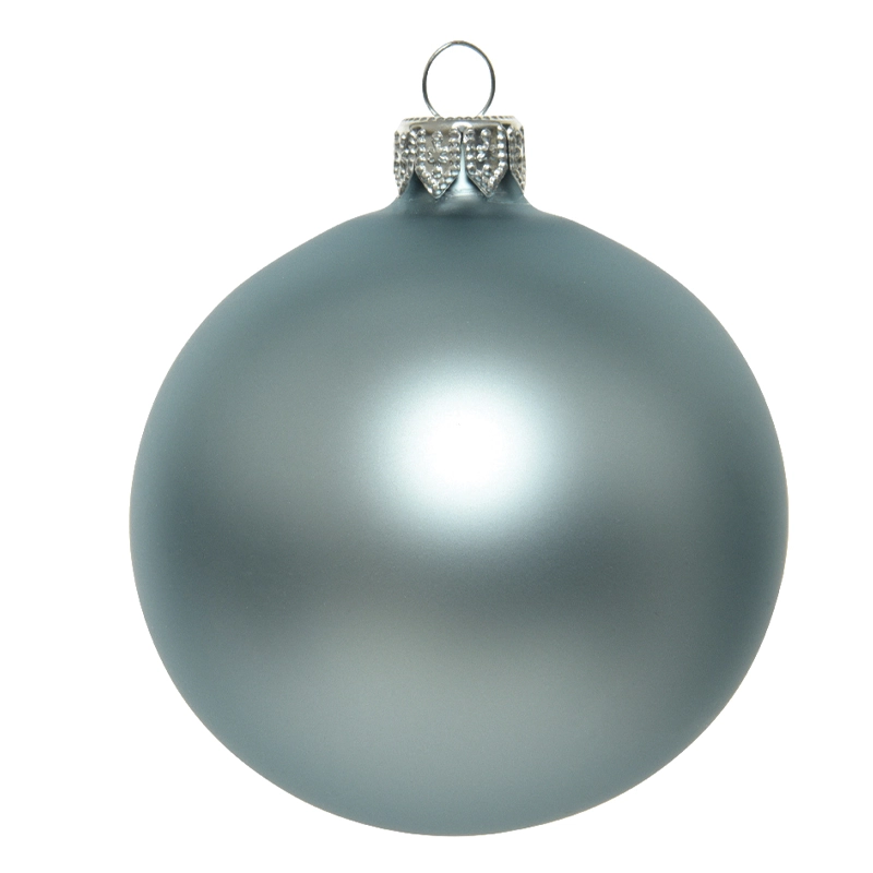 Box Da 6 Palline Di Natale Azzurra Opaca 6 Cm