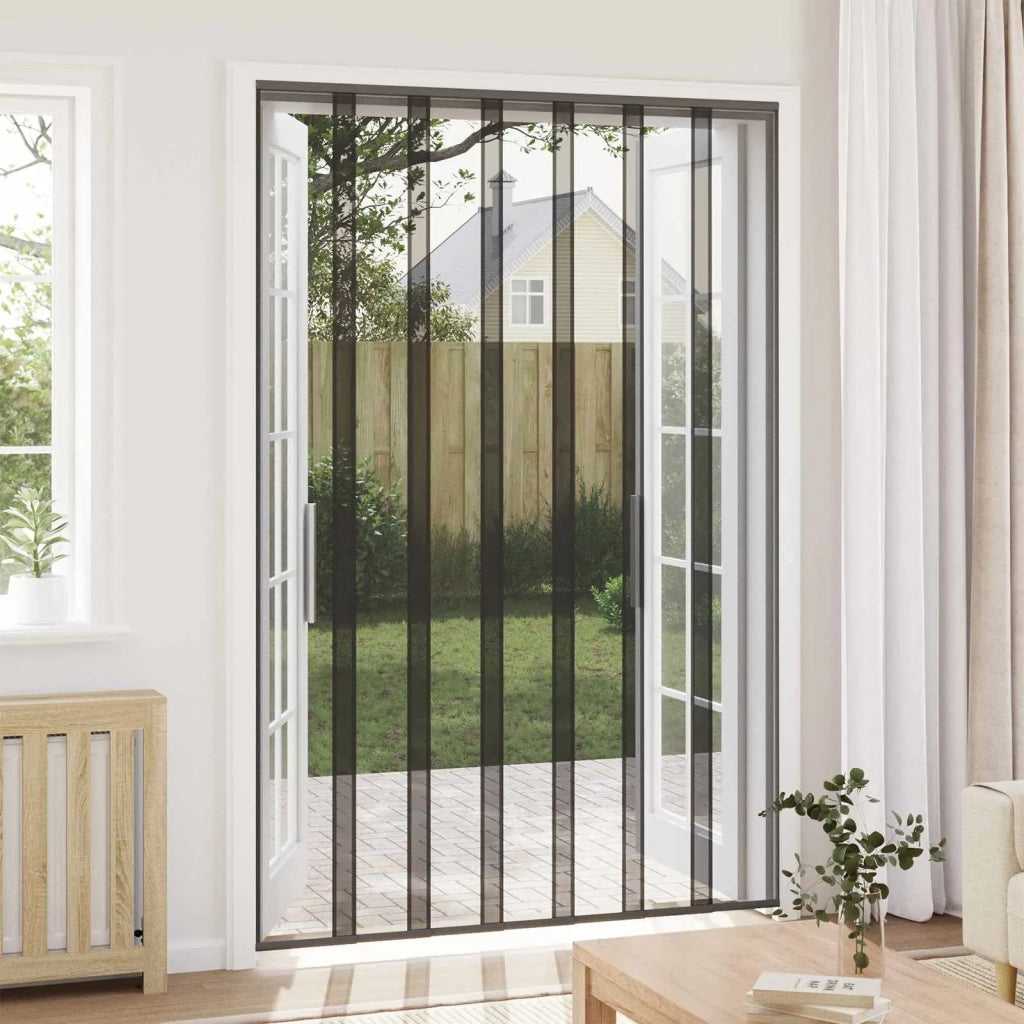 Zanzariera per porta con tenda in rete Nero 160 x 240 cm CFW2895368