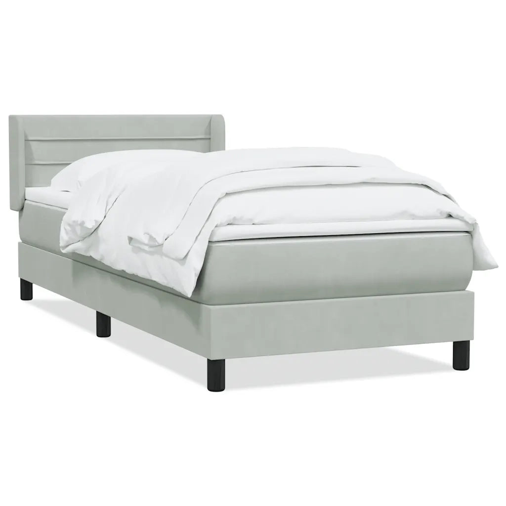 Giroletto a Molle con Materasso Grigio Chiaro 80x210 cm Velluto 3318177