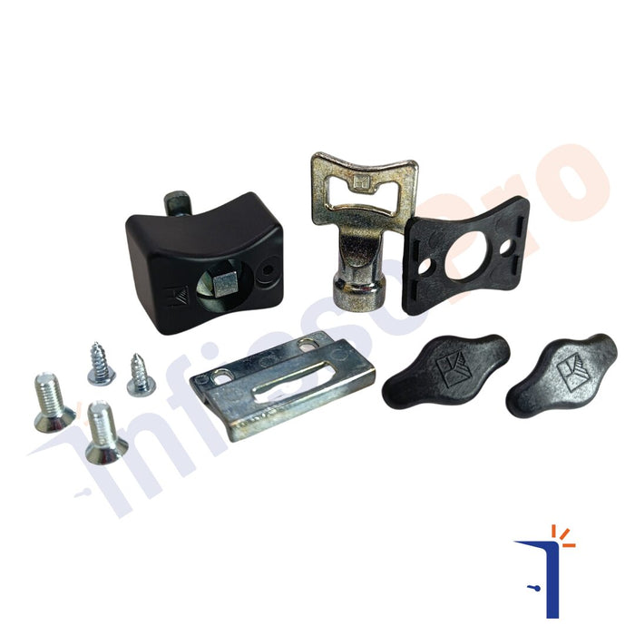 C152-A SERRATURA PER SPORTELLO CON CHIAVE QUADRA COLORE NERO RAL 9005. NUOVA DALBAMA