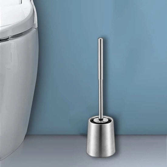 Set di spazzolatura per il water di acciaio inox con manico di plastica e set di spazzole per il water in acciaio inox con manico di plastica