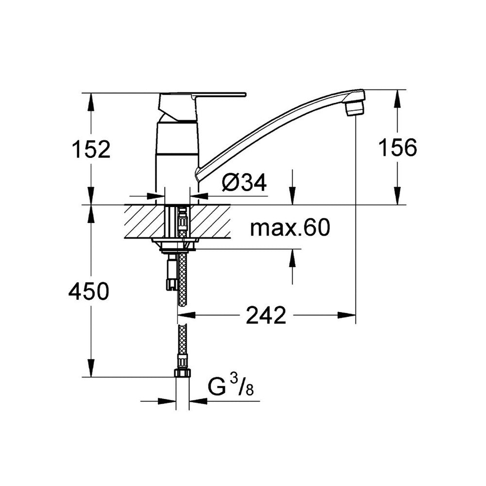 Miscelatore grohe per lavello serie get cromato