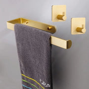 Supporto Asciugamani Giallo Oro - Acciaio Inossidabile Autoadesivo per Bagno e Cucina - 2 Pezzi