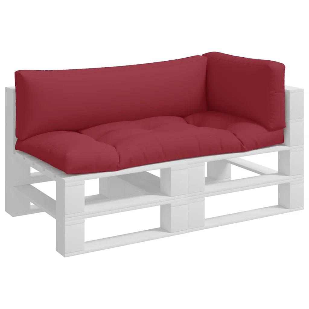 Cuscini per Pallet 3 pz Rosso Vino in Tessuto 360953
