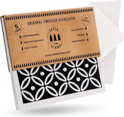 Prodotti per la cucina in carta biodegradabile, stampati con disegni scandinavi, 5 pezzi, prodotti in Svezia, fatti di carta compostabile, da utilizzare come tovaglioli e sacchetti per rifiuti.