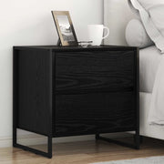 Comodino-Tavolino da notte Rovere Nero 50 x 39.5 x 50 cm Legno multistrato