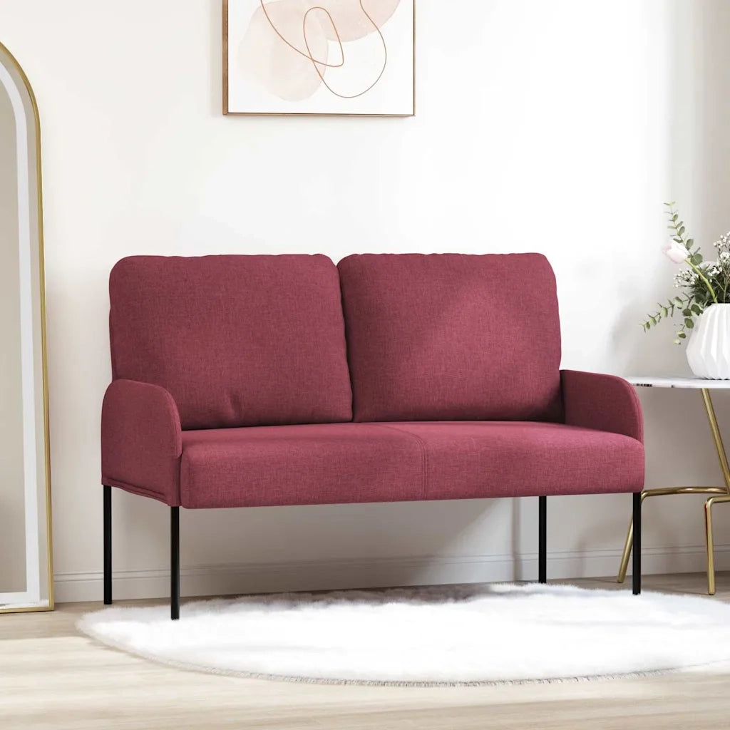 Divano | Divano da soggiorno | Sofa con cuscino 110cm Rosso Vino Legno compensato