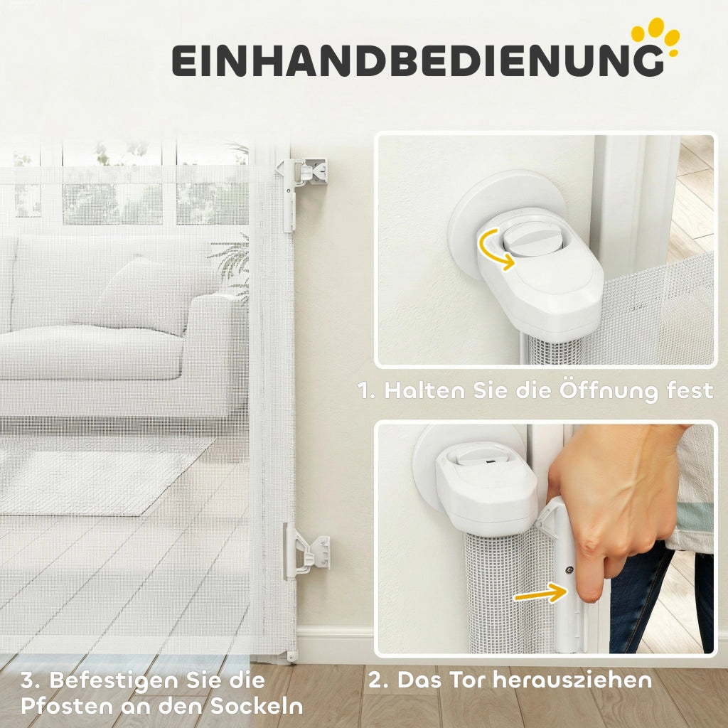 Cancello di sicurezza estendibile per scale e porte 0-140 cm ¨C Zephmum ¨C Bianco
