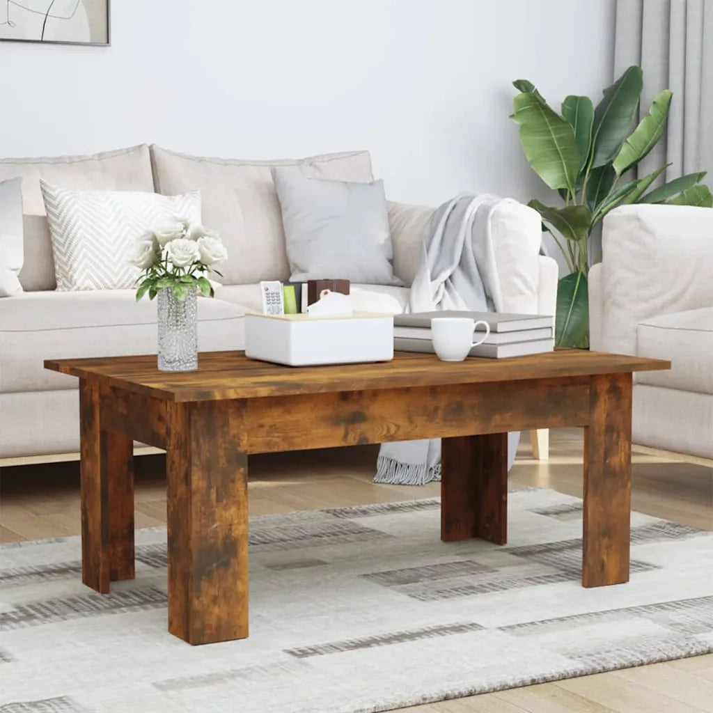 Tavolino da Salotto-Tavolino da soggiorno-Tavolo Rovere Fumo 100x60x42 cm Legno Multistrato