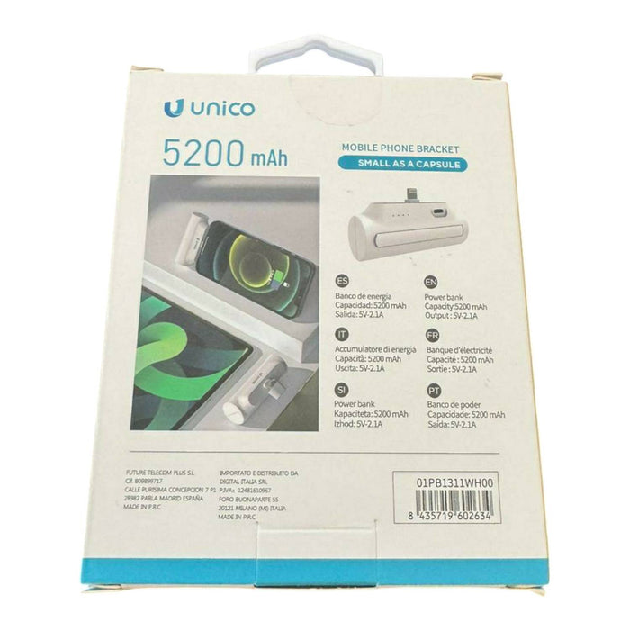 POWER BANK 5200 mAh LITIO CON ATTACCO AL CELLULARE