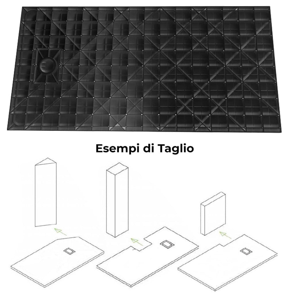 Piatto Doccia 80x160 cm Effetto Pietra Stone Grigio Antracite