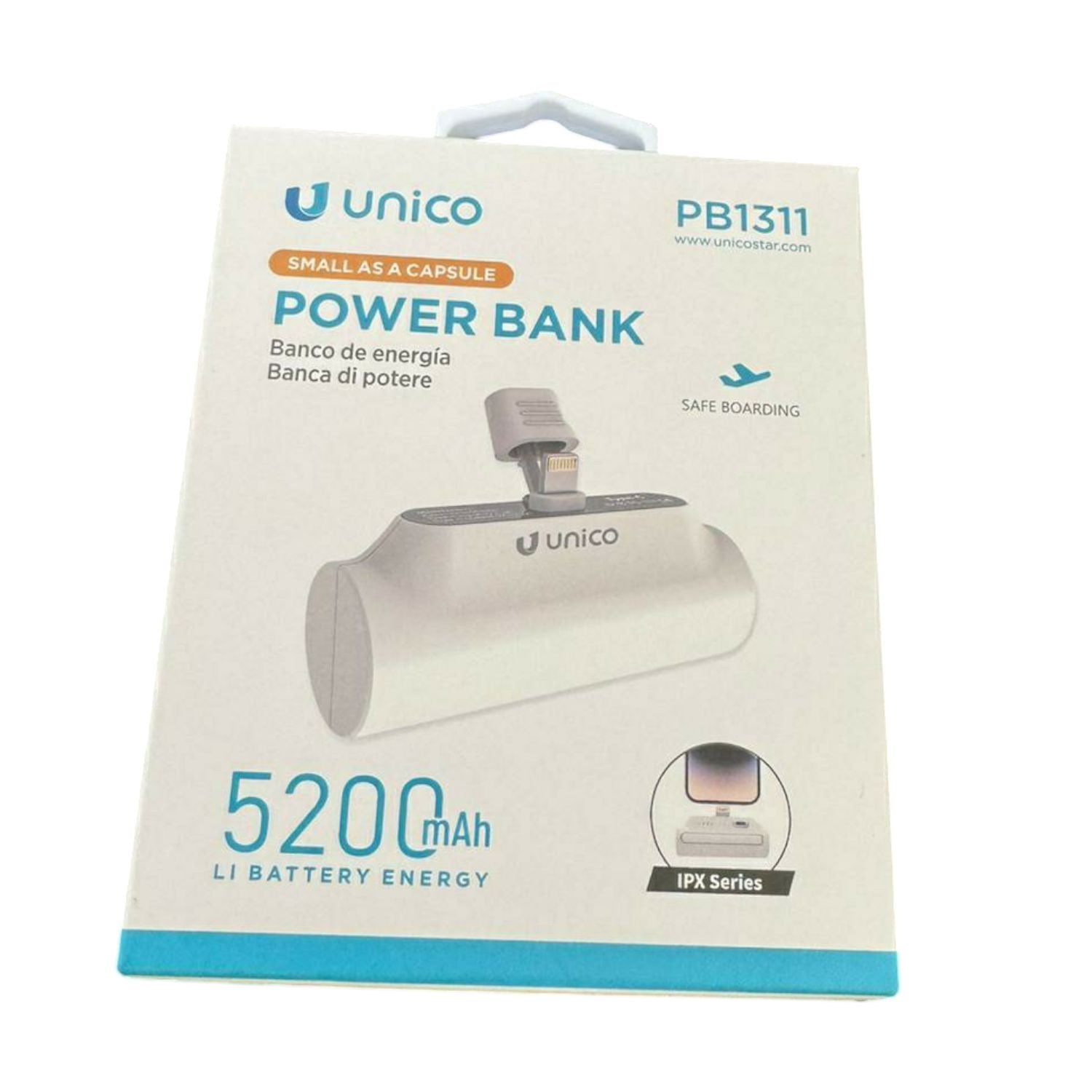 POWER BANK 5200 mAh LITIO CON ATTACCO AL CELLULARE