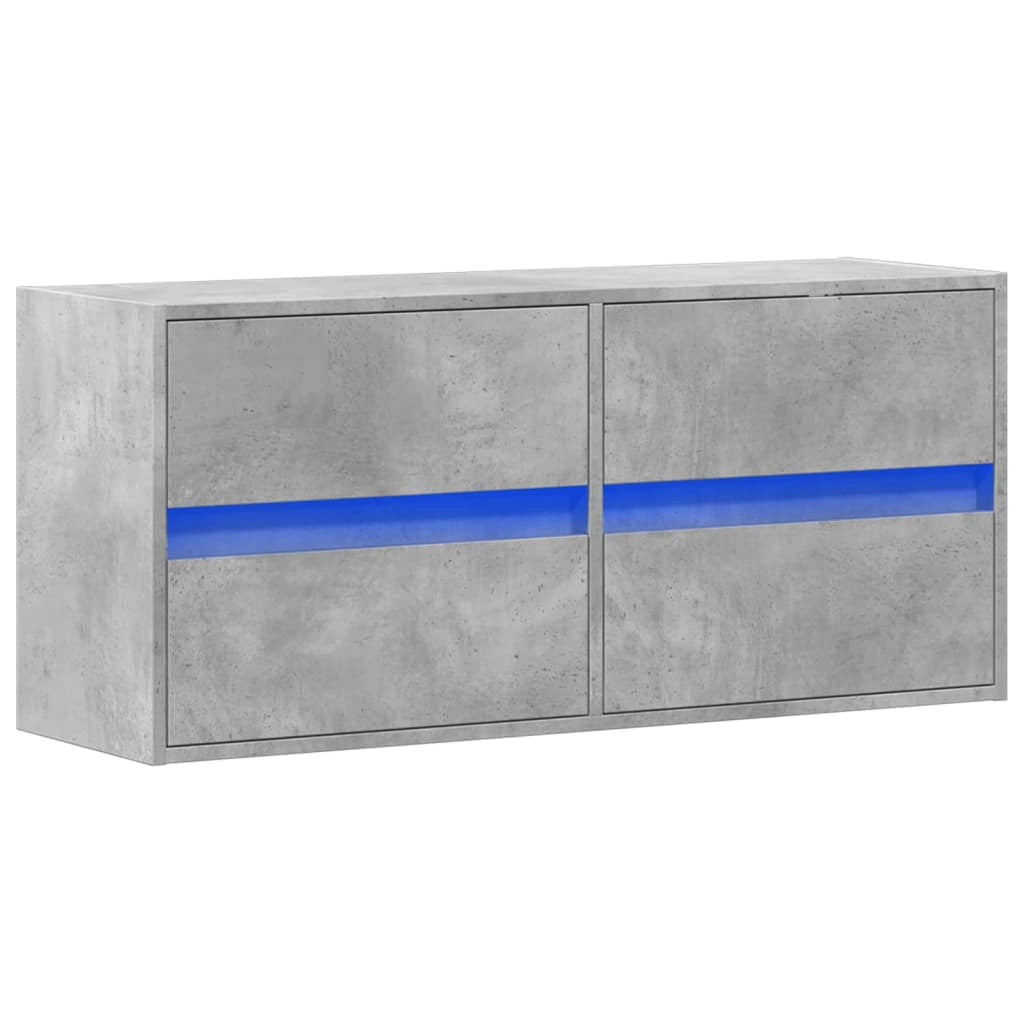Mobile TV multimediale scaffale TV credenza mobile TV sala da pranzo soggiorno camera da letto mobile da parete con luci LED 100 x 31 x 45 cm grigio 02_0027847