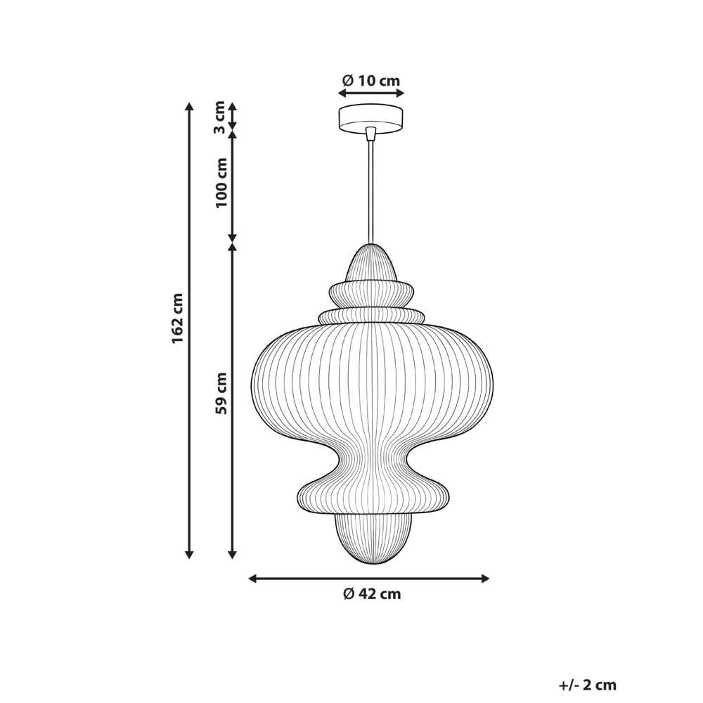 Lampada a sospensione beige con paralume in carta dal design moderno per l'illuminazione del soggiorno
