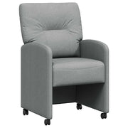 Sedie da Pranzo con Ruote 2 pz | Sedie da cucina Grigio chiaro 57 x 67 x 95 cm