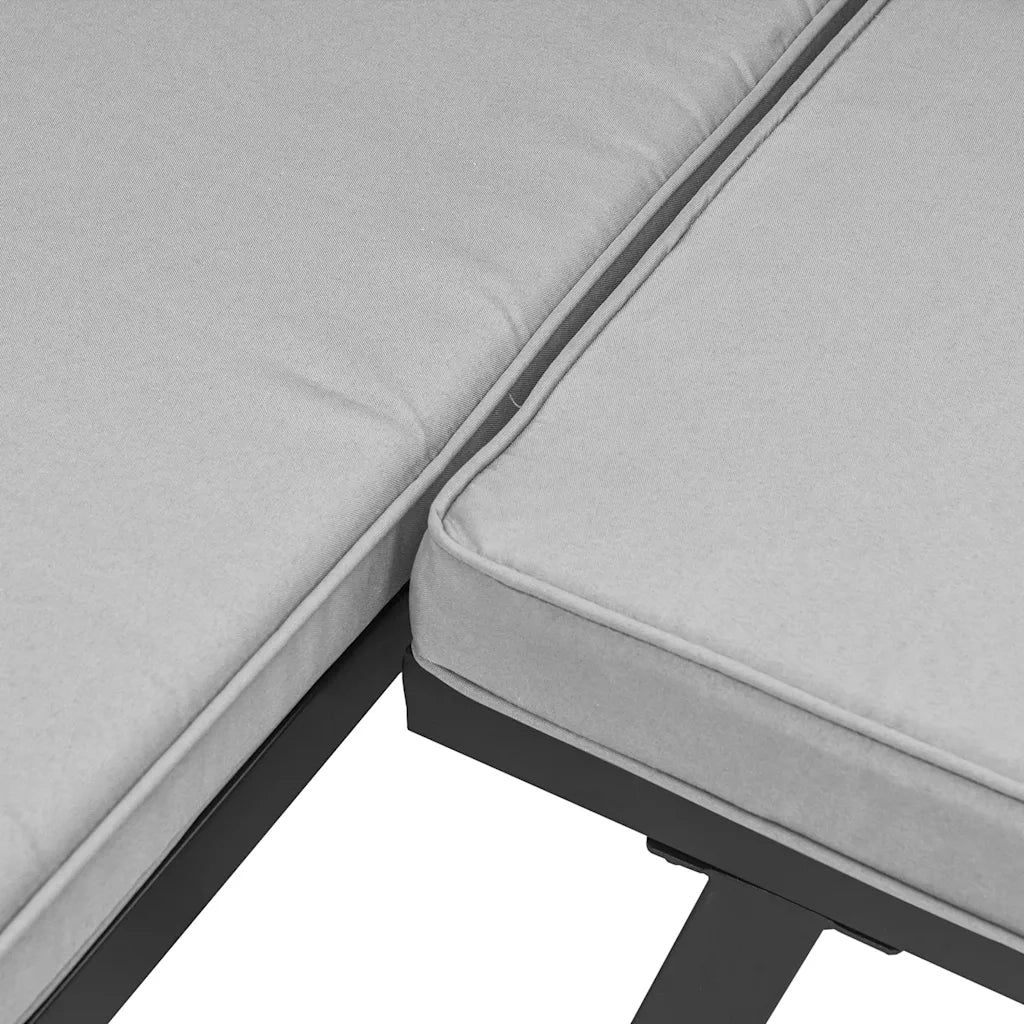 Panche Giardino con Cuscini 2pz Nere Acciaio Verniciato Polvere 4008566