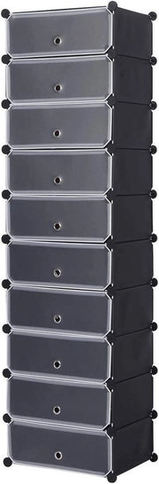 Sistema di archiviazione per scarpe in plastica - sistema di archiviazione per scarpe - ripiano per scarpe da assemblare - pannello in PP impermeabile - 48 cm x 173 cm x 36 cm