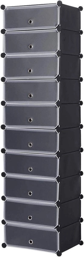Sistema di archiviazione per scarpe in plastica - sistema di archiviazione per scarpe - ripiano per scarpe da assemblare - pannello in PP impermeabile - 48 cm x 173 cm x 36 cm