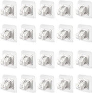 Supporto per tenda in ABS - 20 pezzi - Adesivi autoadesivi - Braccio di sostegno per tenda - Materiale di alta qualità ABS - Per stanghe fino a 2,2 cm - Supporto per tenda