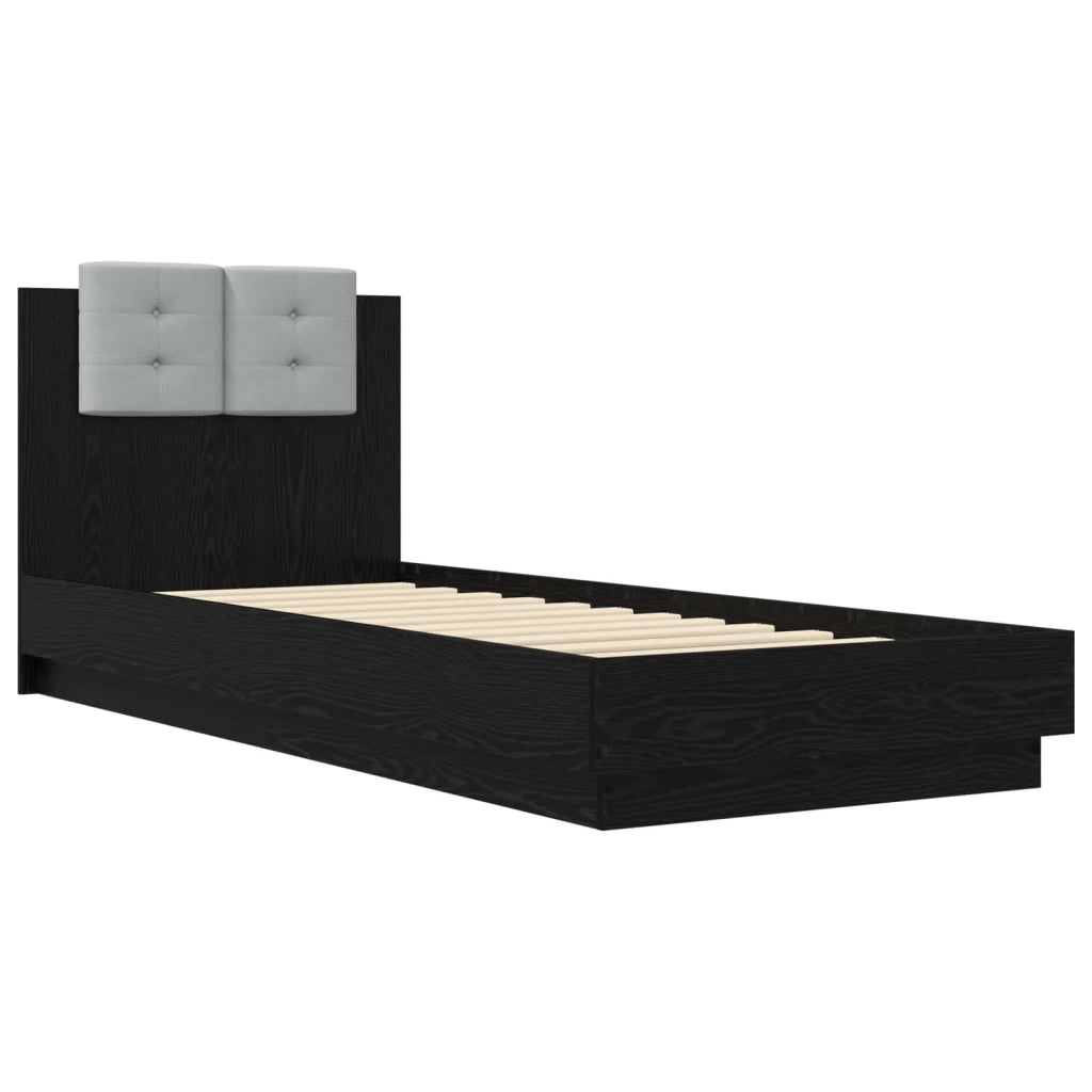 Letto con LED Rovere Nero 80 x 200 cm Legno ingegnerizzato 3429667