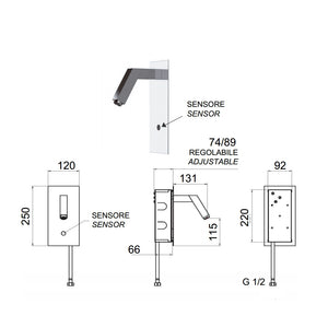 Sensor - rubinetto lavabo con sensore a incasso