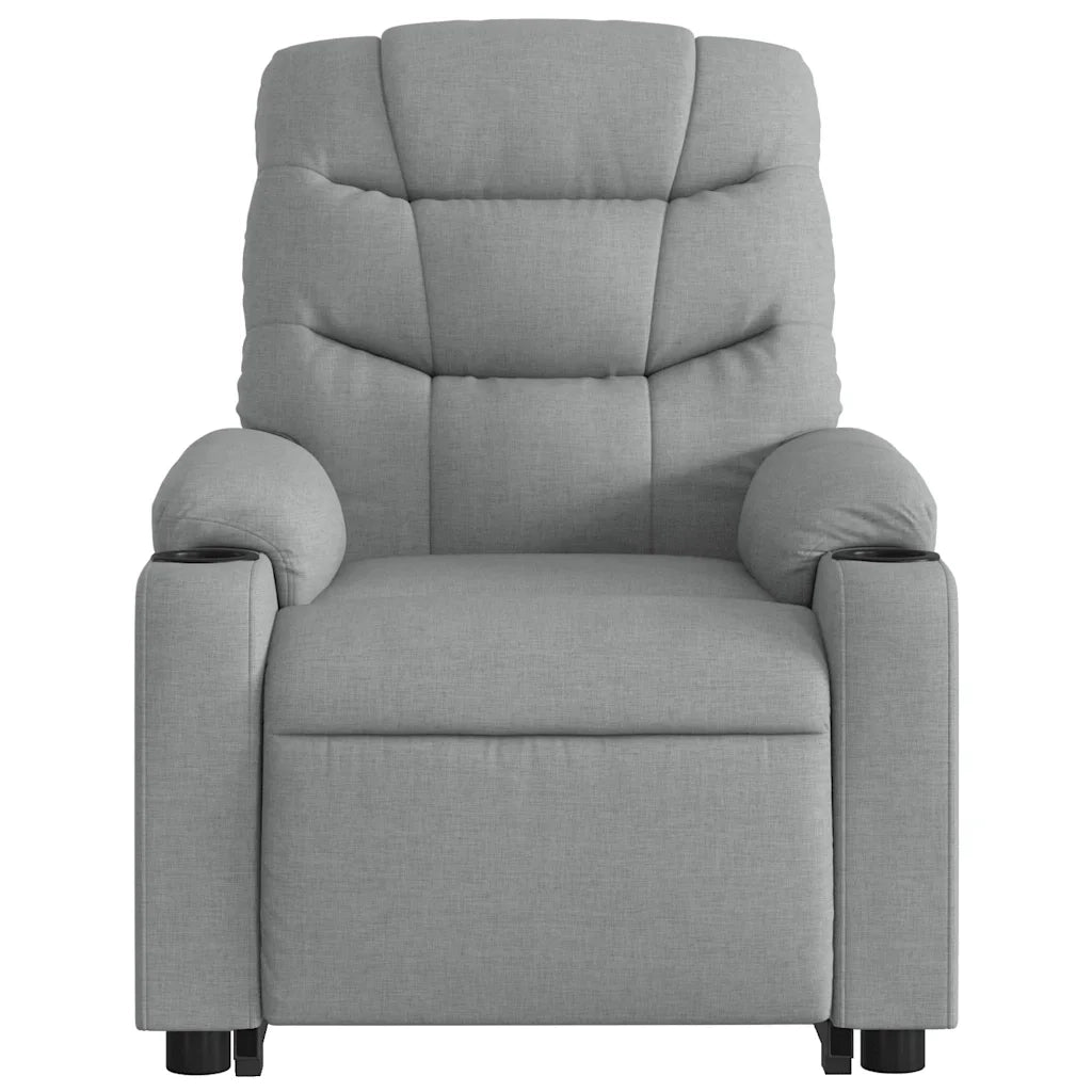 Poltrona Alzapersona Massaggi Elettrica Grigio Chiaro Tessuto 3206672