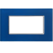 Trade Shop - Placca Cristal 3m 4m 6m Blu Capri Effetto Vetro Compatibile Con Bticino Axolute -  -4 Fori     -