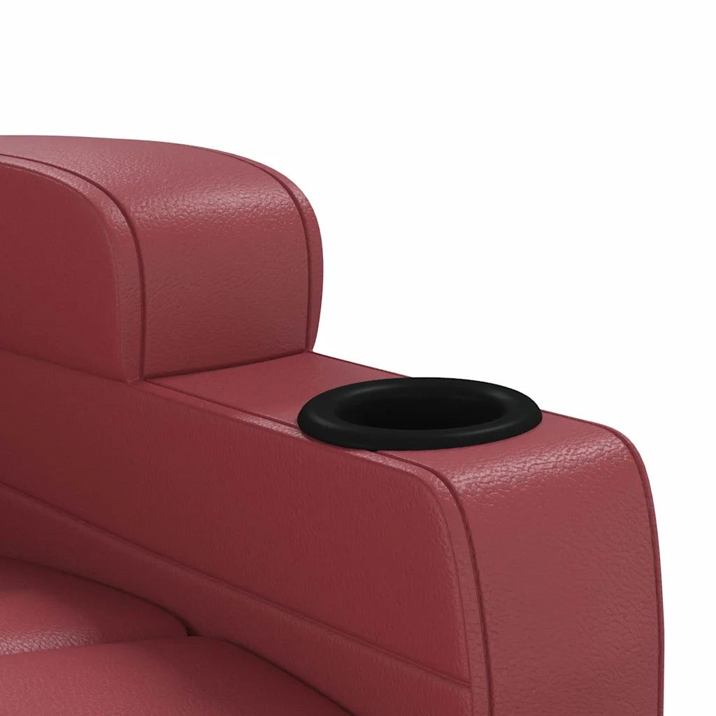 Divano Sedia-Poltrona Massaggio Elettrica Rosso Vino Similpelle 956529