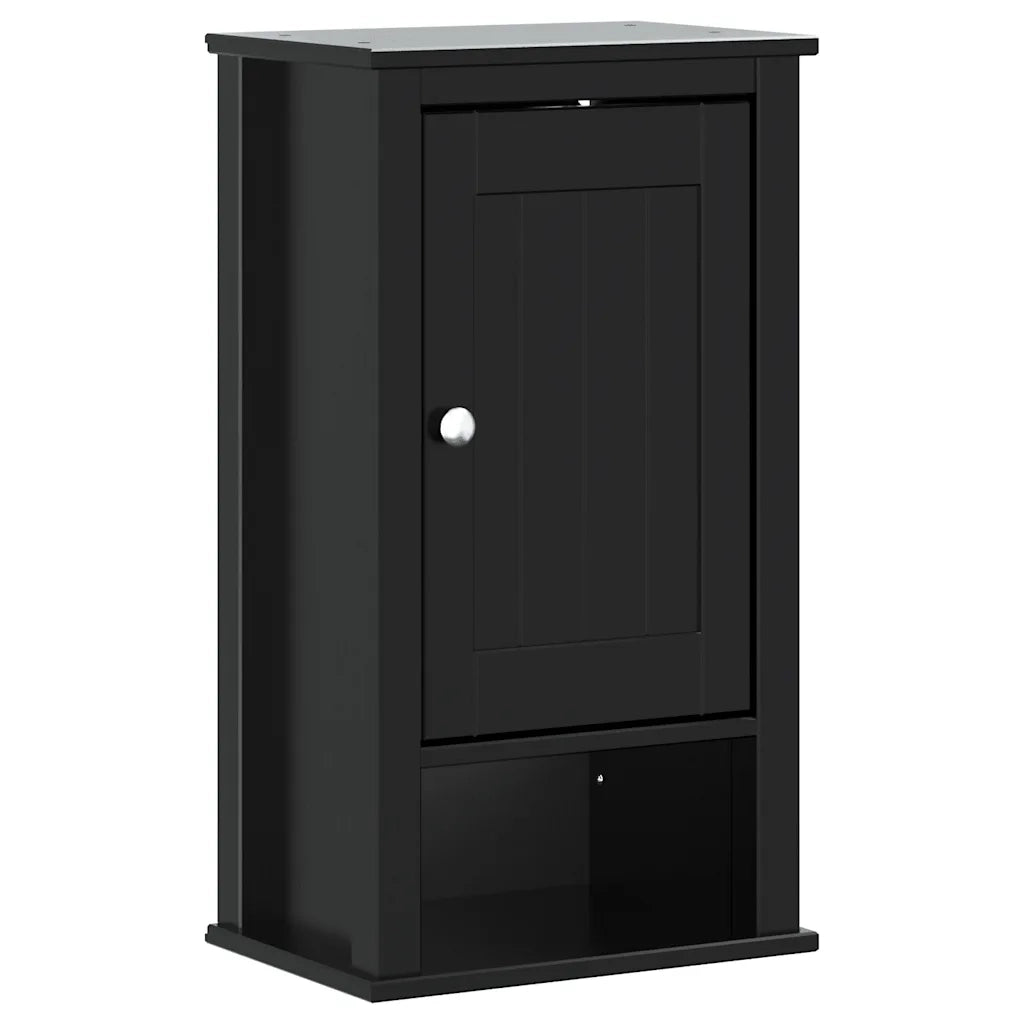 Mobile da Bagno a Muro BERG Nero 40x27x71,5 cm Massello Pino 358549