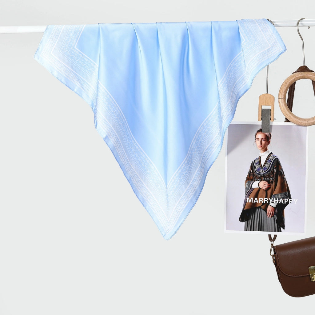 Sciarpa/sciarpa quadrata/sciarpa decorativa da viaggio casual in seta, semplice e versatile, scialle