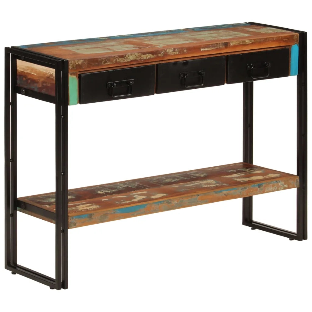 Tavolo Consolle 110x30x76 cm in Legno Massello Riciclato