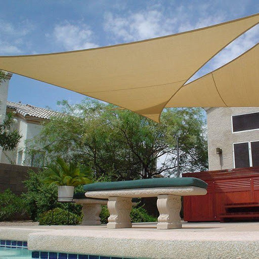 AIO FACTORY Vela ombreggiante impermeabile 3x3x3m Beige - Soluzione per ombrelloni da giardino