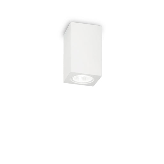 Plafoniera Moderna Square Tower Gesso Bianco 1 Luce Gu10