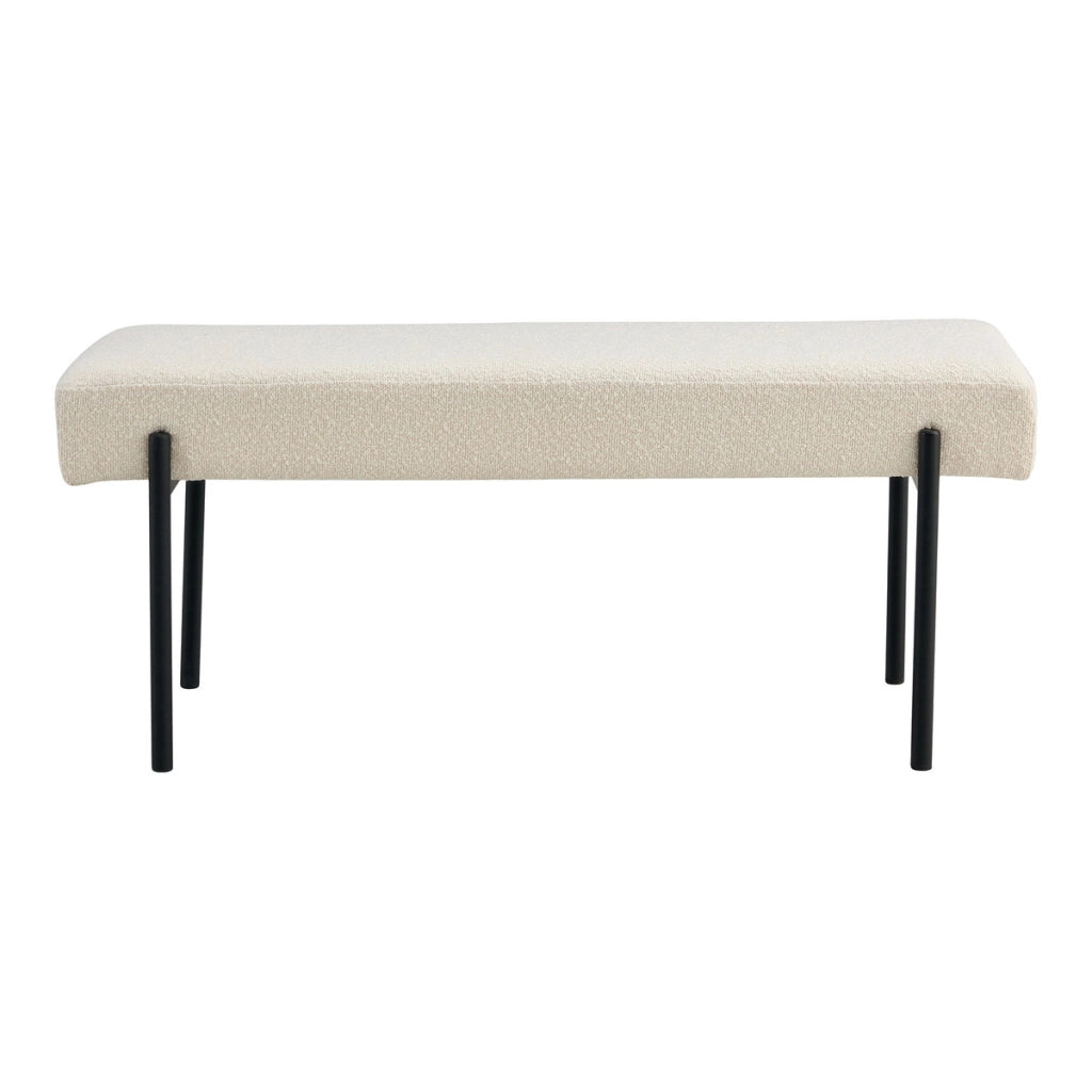 Panca Swindon, Bianco, Tessuto, 36x100x42,5 cm