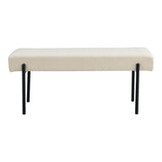 Panca Swindon, Bianco, Tessuto, 36x100x42,5 cm