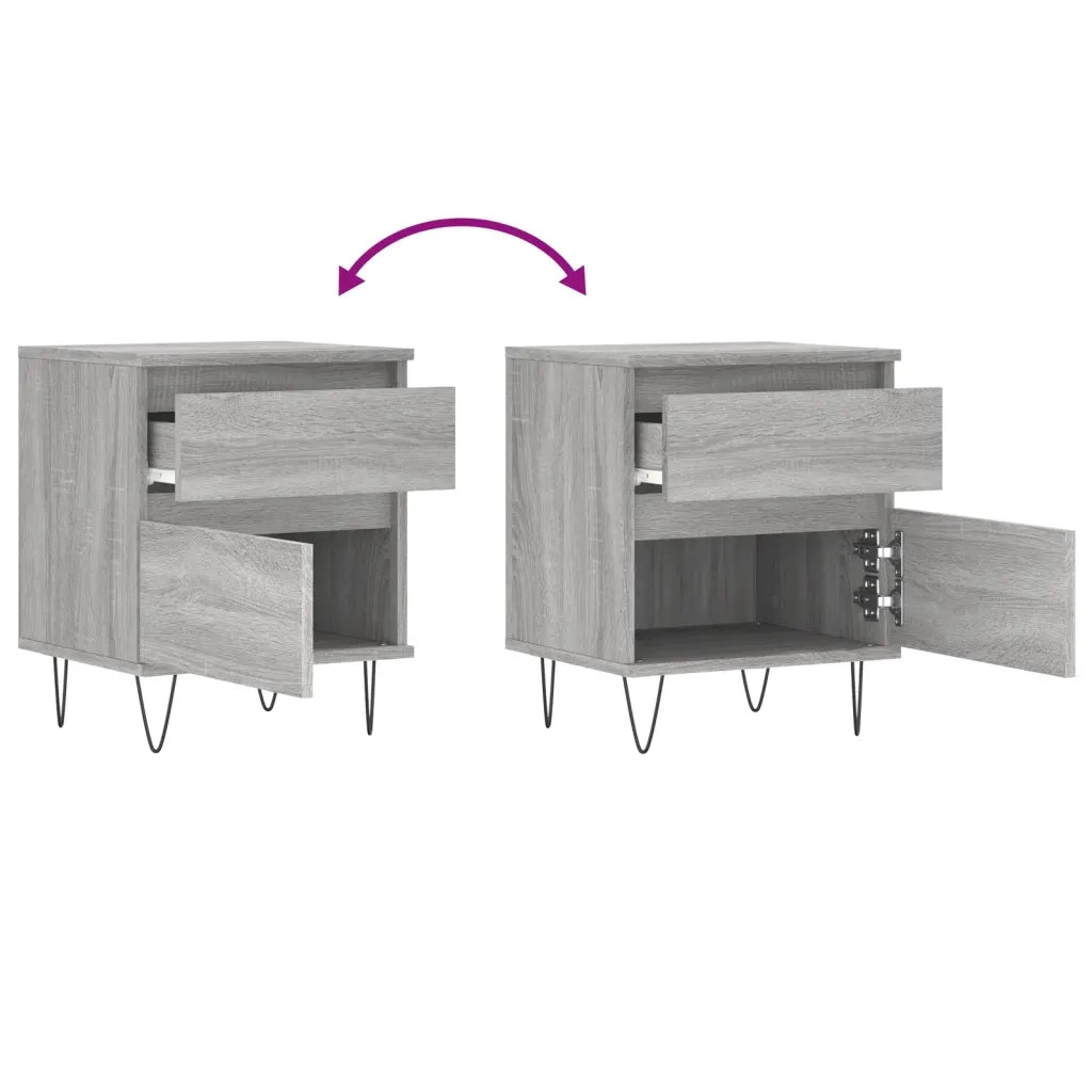 Comodino Grigio Sonoma 40x35x50 cm in Legno Multistrato 830680