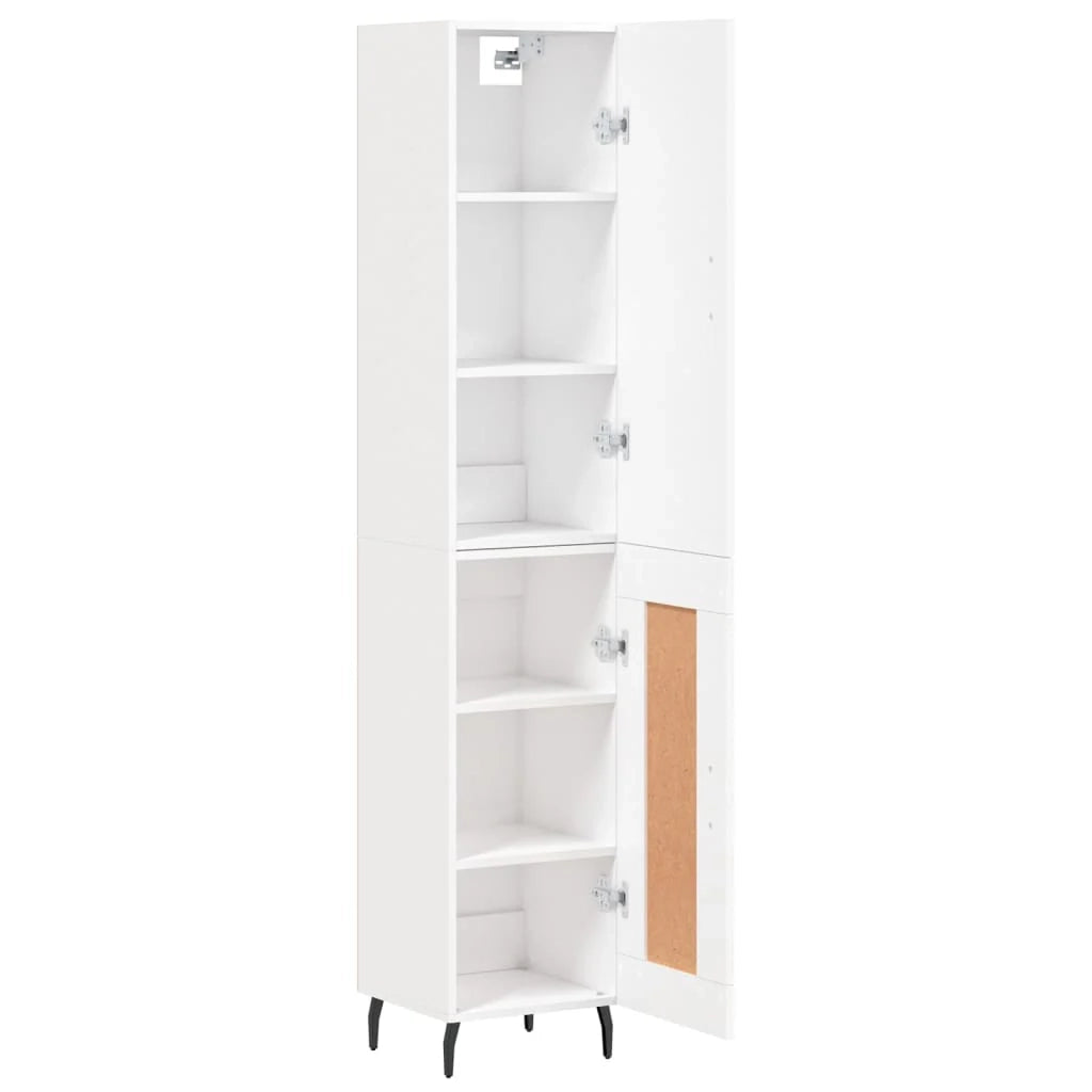 Buffet credenza cassettiera mobiletto mobile contenitore organizer cucina soggiorno salotto alto 34,5 x 34 x 180 cm legno ingegnerizzato bianco 02_0032282