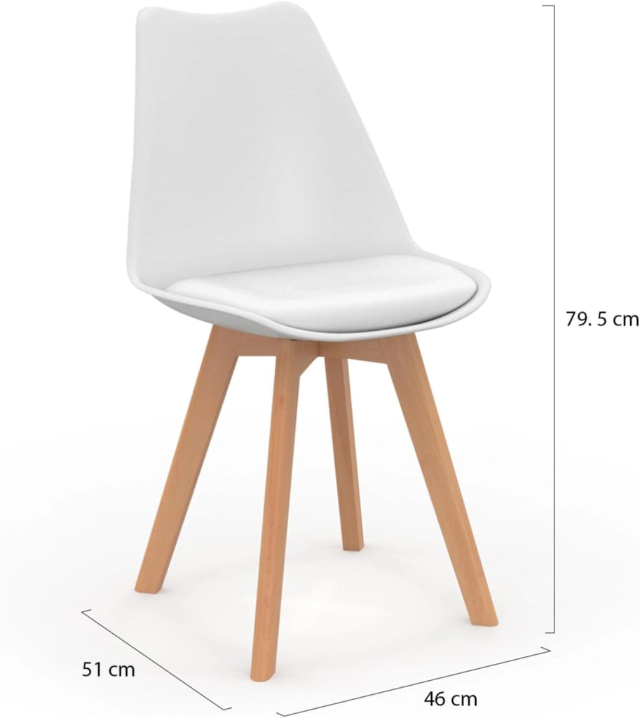 Set di 8 sedie scandinave SARA colore misto bianco x2, grigio chiaro x2, grigio scuro x2, blu anatra x2
