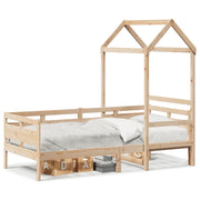 Letto singolo | Letto per adulti | Dormeuse con Tetto 80x200 cm in Legno Massello di Pino