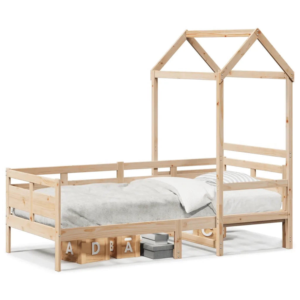 Letto singolo | Letto per adulti | Dormeuse con Tetto 80x200 cm in Legno Massello di Pino