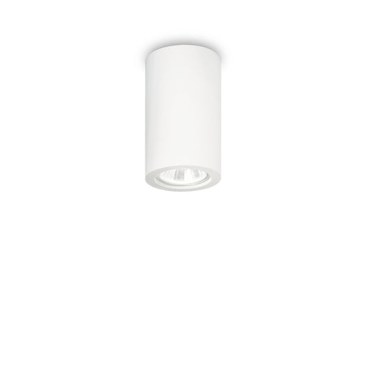 Plafoniera Moderna Round Tower Gesso Bianco 1 Luce Gu10