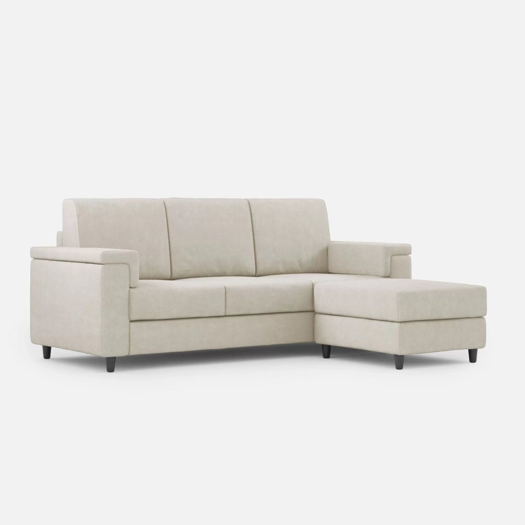 Divano marrak 3 posti (tre sedute da 60cm) + pouf misure esterne l.208 p.155 | latte - Mobili 2G