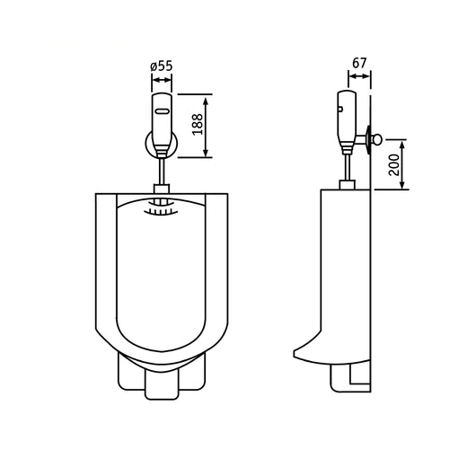 Sensor - rubinetto elettronico esterno per orinatoio
