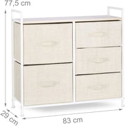 Cassettiera mobile contenitore mensola con cassetti tessuto beige 13_0002582_5
