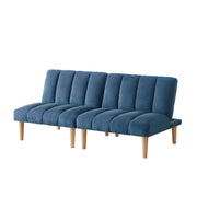 Divano letto 2 posti con schienale regolabile 3 posizioni e funzione letto in corduroy blu