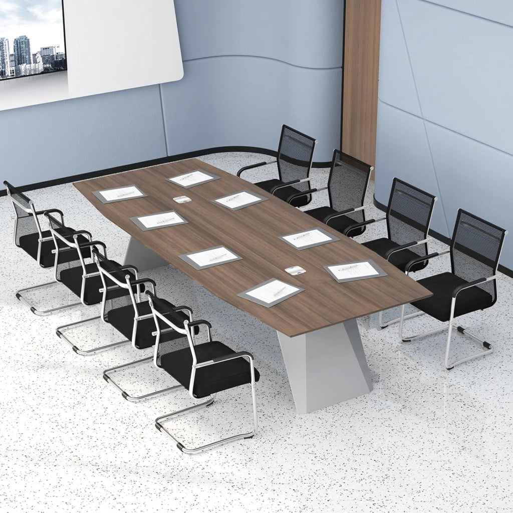 Set di 4 sedie da ufficio impilabili, sedie per sale riunioni con tessuto a rete, sedie visitatori telaio in metallo, sedie per reception moderne per ufficio, riunione