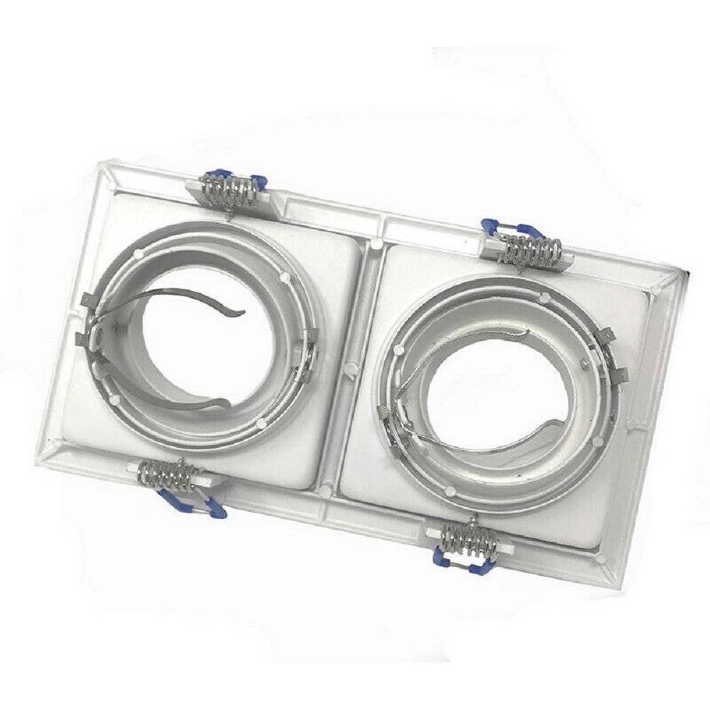 Trade Shop - Portafaretto Incasso Orientabile Doppio Per Due Faretti Per Controsoffitta P24 -